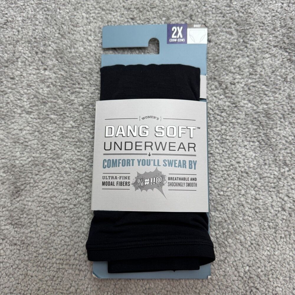 Duluth Trading Co Dang Soft Briefs Underwear Womens 2X Plus Black Stretch NWT
